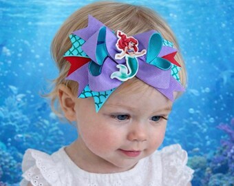 Little Mermaid hair bow, Ariel hair clip
