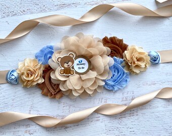 3 Colours MUM TO BE Embroidered teddy SASH RIBBON WEARABLE BANNER FOR BABY SHOW