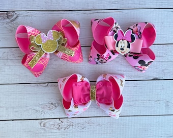 Minnie Mouse Hair Bow, Girl / Toddler Pink hair clip