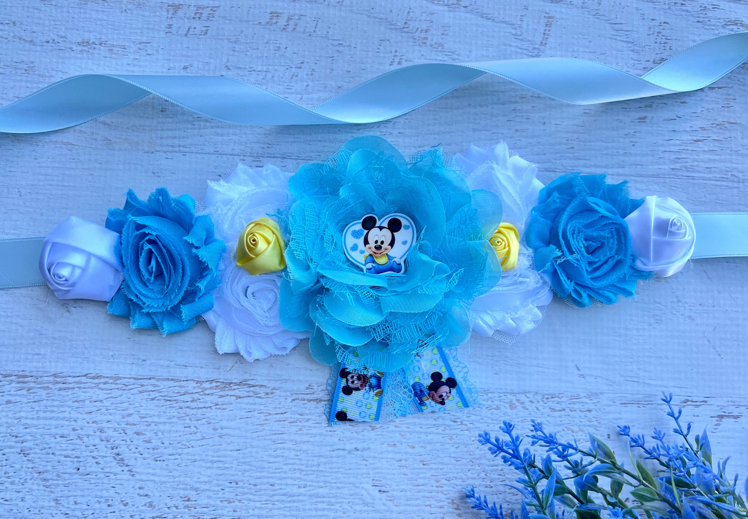 Mickey Mouse maternity sash. Belly sash. Handmade. Baby Mickey Baby Shower Sash , Baby Mickey Maternity Sash  main image 4