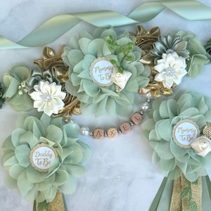 Greenery Baby Shower sash ,Greenery Maternity Sash ,Pregnancy Sash, Safari Baby Shower Sash ,Greenery Baby Shower Pin, baby Shower Corsage