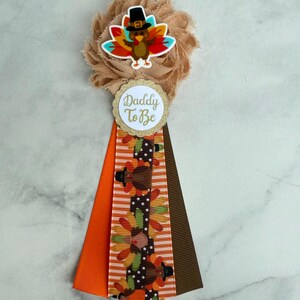 Turkey Baby Shower Corsages ,Mom Dad Pins ,Little turkey image 3