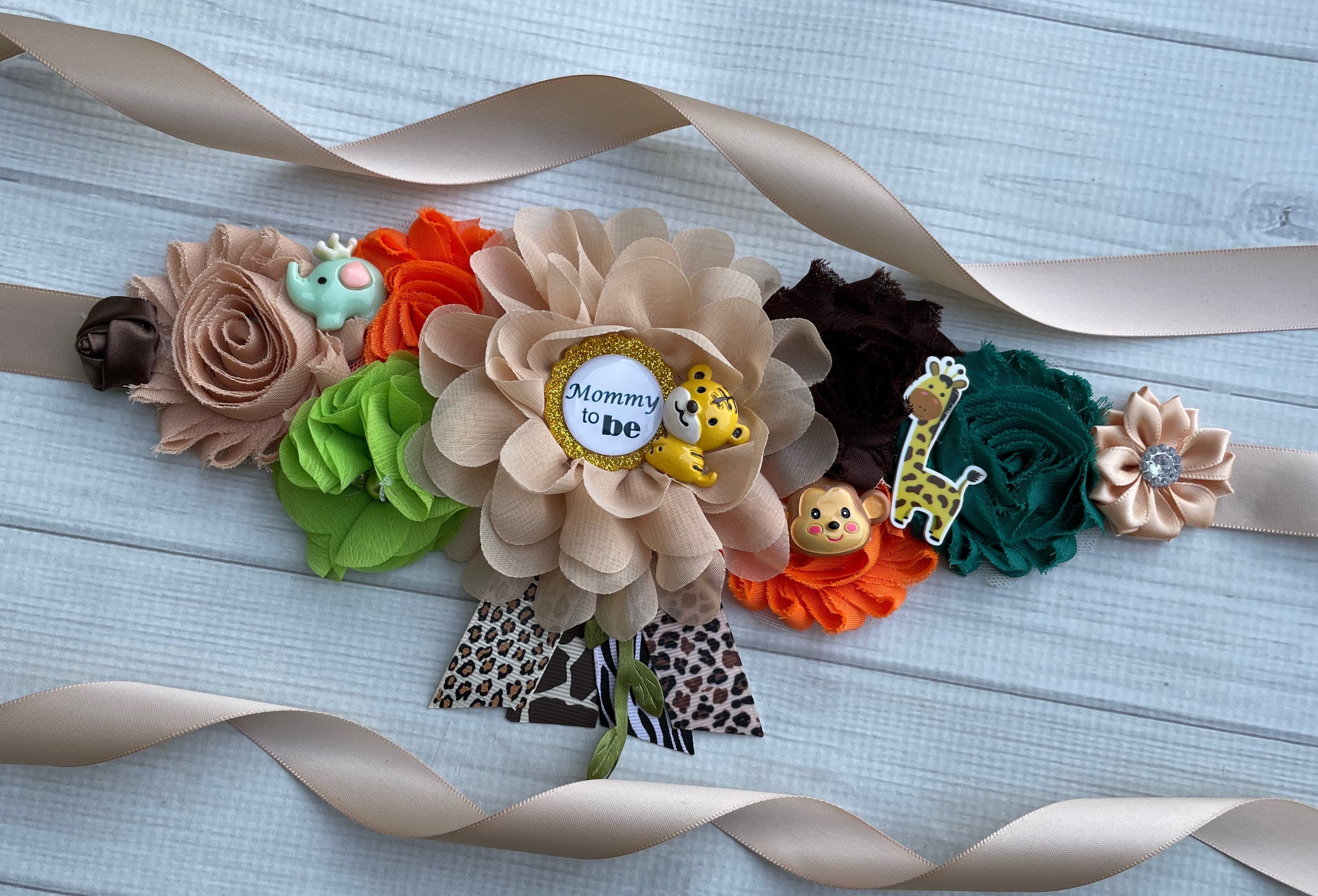 Safari Maternity Sash Safari Baby Shower Sash Pregnancy Sash | Etsy