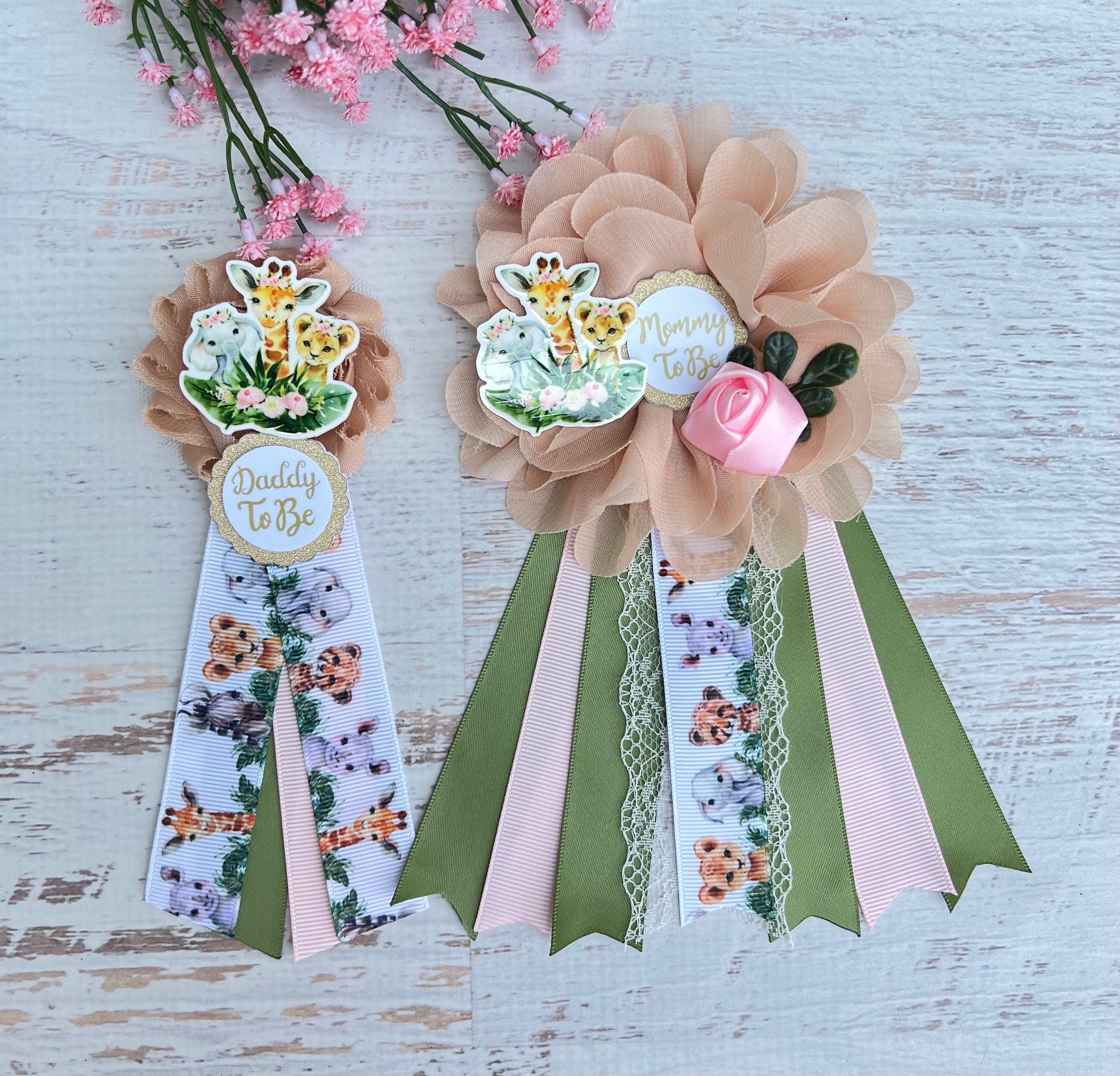 Maternity sash Safary set 60 Safari Maternity Sash Safari Baby Shower Sash Jungle  main image 2