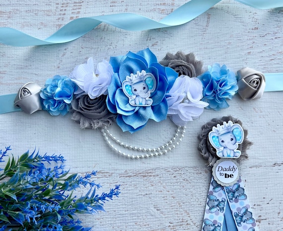 Baby Shower Belly Sash Pearl Flower Maternity Sash Elegant Baby