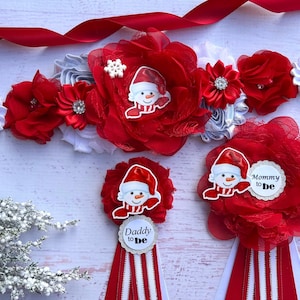 Snowman Baby Shower Maternity Sash Snowman Maternity Belt Pregnancy Sash Mommy to be Winter Snowman Baby Shower Gender Neutral Baby Shower