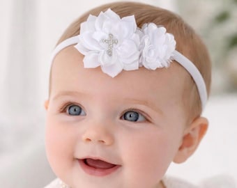 Baptism Baby /Girl Headband , First Communion Bow