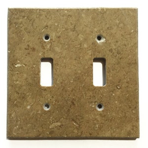 Real Natural Stones Turkish Chocolate / Noche Travertine Switch Wall Plate / Switch Plate / Cover