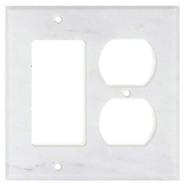 Real Natural Stones Italian Carrara White Marble  Switch Wall Plate / Switch Plate / Cover