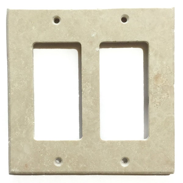 Real Natural Stones Turkish Ivory/Beige Travertine Switch Wall Plate / Switch Plate / Cover