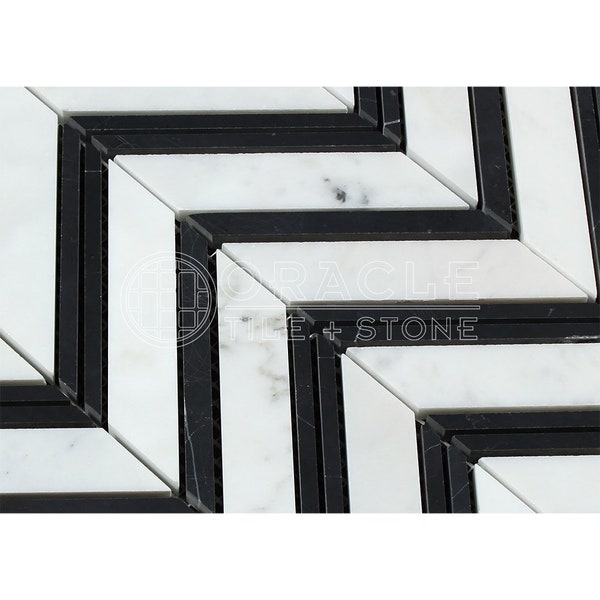 Real Natural Stones Italian Bianco Carrara White Marble Chevron Shape Decorative Wall Decor Mosaic Tile