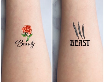 Beauty Beast Tattoo Etsy