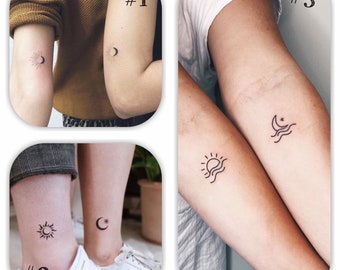 Sun And Moon Tattoos Etsy Sun And Moon Tattoos Etsy