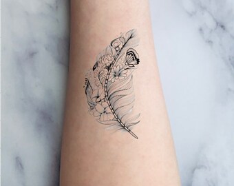 Cute Feather Tattoo Etsy
