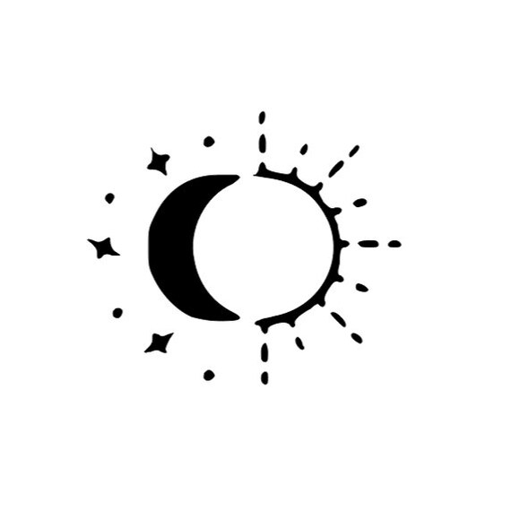 Tiny Sun N Moon Tattoo Simple Drawing Tattoo Art Tattoo Etsy