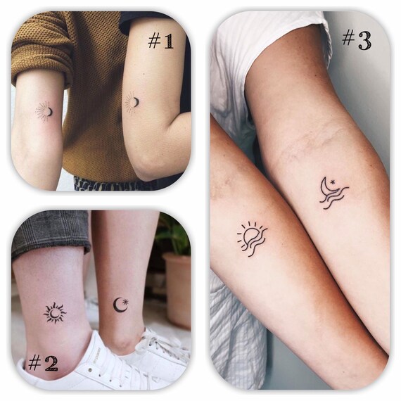 Couple Tattoos Sun And Moon Tattoo Love Tattoos Heart Etsy Couple Tattoos Sun And Moon Tattoo Love Tattoos Heart Etsy