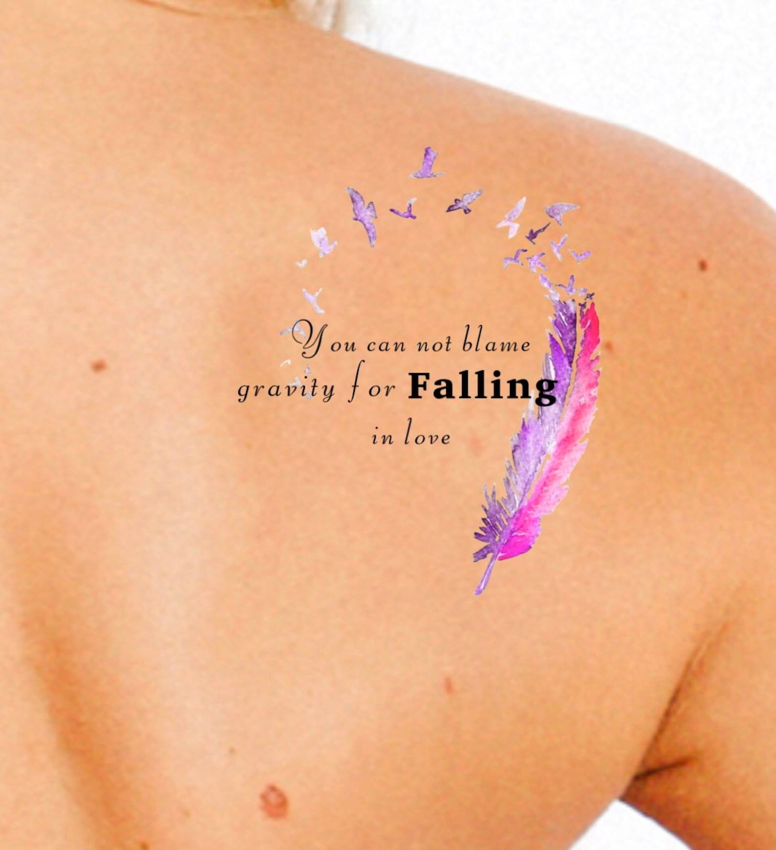 Feather Tattoos Personalized Name Tattoos Personalized Etsy