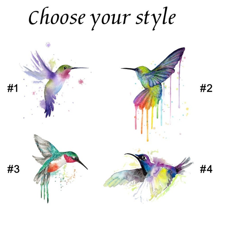 Temporary Hummingbird Tattoos Personalized Name Tattoos Etsy