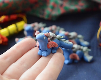 Polymer Clay Winter Night Dragon | Polymer Clay Dragon | Clay Dragon | Polymer Clay | Dragon | Cute | Clay | OOAK | Christmas | Winter