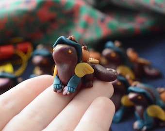 Polymer Clay Harvest Dragon | Polymer Clay Dragon | Clay Dragon | Polymer Clay | Dragon | Cute | Clay | OOAK | Autumn | Winter