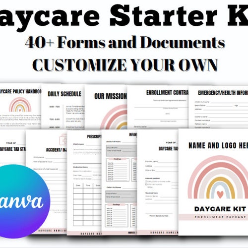 Home Daycare Starter Kit / 12 Editable Forms / Parent Etsy