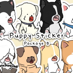 Autocollants de chien de chiot - husky mignon, pug, chien de berger, westie, maltipoo, doggos de chiot pour l’ordinateur portatif, le cahier et l’artisanat milo aurora- boutique de chose jumelle