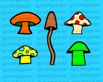 Trippy mushrooms SVG PNG Cricut Cut files fungus fungi fun guy