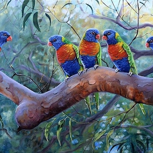 Wildlife Art Puzzles - Australian Rainbow Lorikeets (120 Teile) von Ebony Bennett Artist