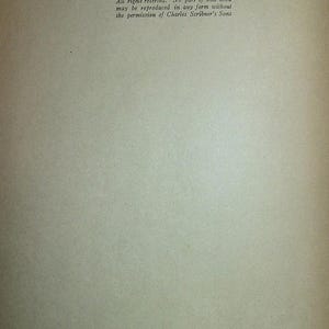 May include: A vintage book page with text from Charles Scribner's Sons, copyrighted in 1916. The text includes copyright information and a statement about reproduction rights. The page is printed in the United States of America.