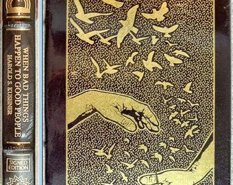 Quando accadono cose brutte alle brave persone di Harold Kushner, Easton Press, firmato dall'autore, nuovo sigillato, 2001
