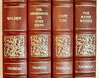 Walden, Cape Cod, The Maine Woods, & Civil Disobedience by Henry David Thoreau Easton Press Leather 4 Volume Set