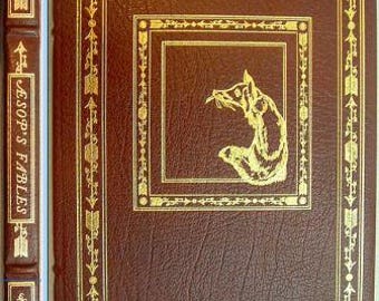 AESOPS FABLES Easton Press 100 Greatest Books Ever Series Full Leather 1979
