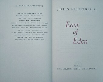 Signed First Edition: East of Eden by John Steinbeck (1952) - Etsy