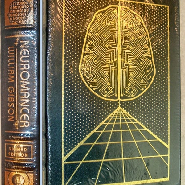 NEUROMANCER autorstwa Williama Gibsona, Easton Press, podpisany przez autora, nowy, zapieczętowany, 2019