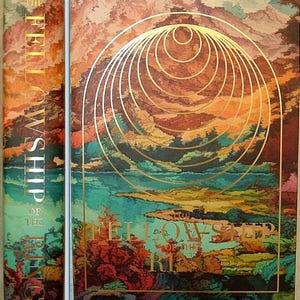 The LORD Of The RINGS Trilogy and The Hobbit 4 Volume Set by JRR Tolkien with New Custom Dust Jackets image 5