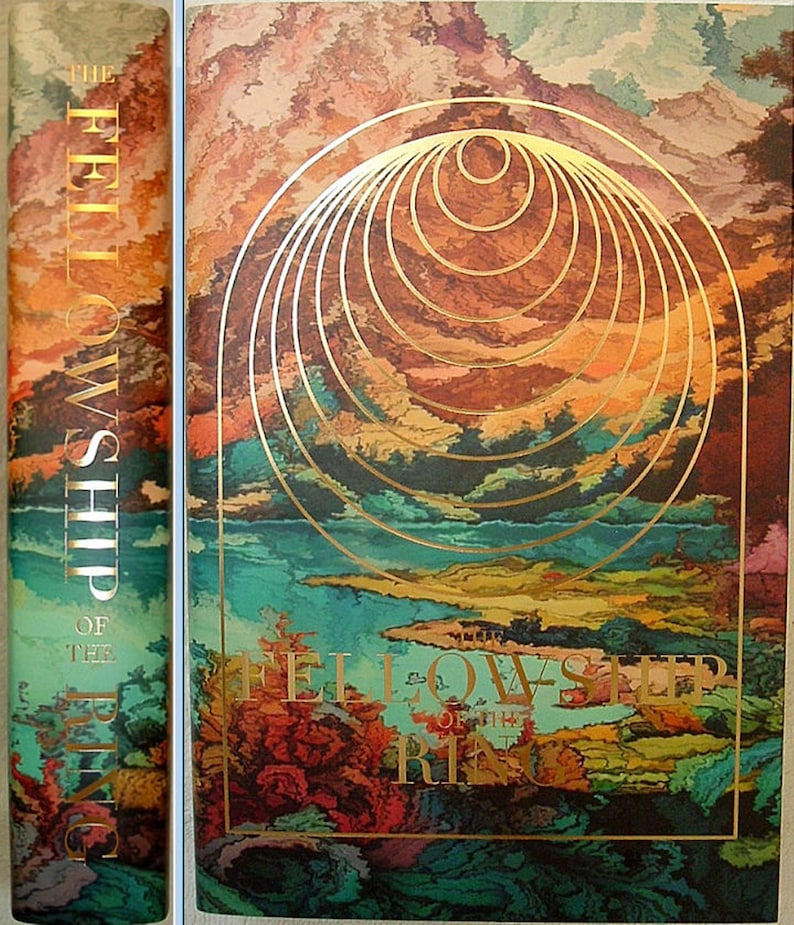 The LORD Of The RINGS Trilogy and The Hobbit 4 Volume Set by JRR Tolkien with New Custom Dust Jackets image 5