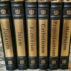 The WORLD'S GREAT RELIGIONS 6 Volume Set by Easton Press Full Leather As New 1994 image 1