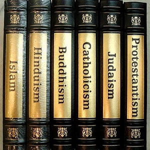 The WORLD&#39;S GREAT RELIGIONS 6 Volume Set by Easton Press Full Leather As New 1994