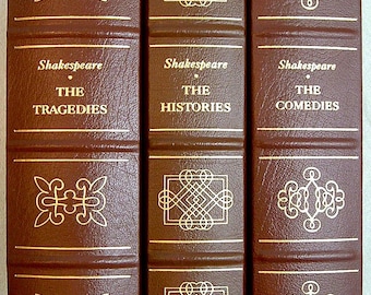 SHAKESPEARE, colección de 3 volúmenes, Easton Press: Las obras históricas + Las comedias + Las tragedias (como nuevas)