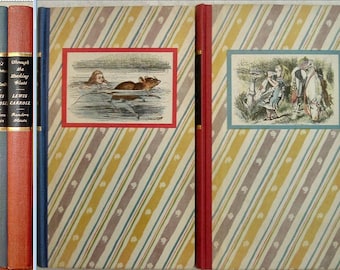Alice's Adventures in Wonder & Through the Looking Glass by Lewis Carroll Random House 2 Volume Set 1946