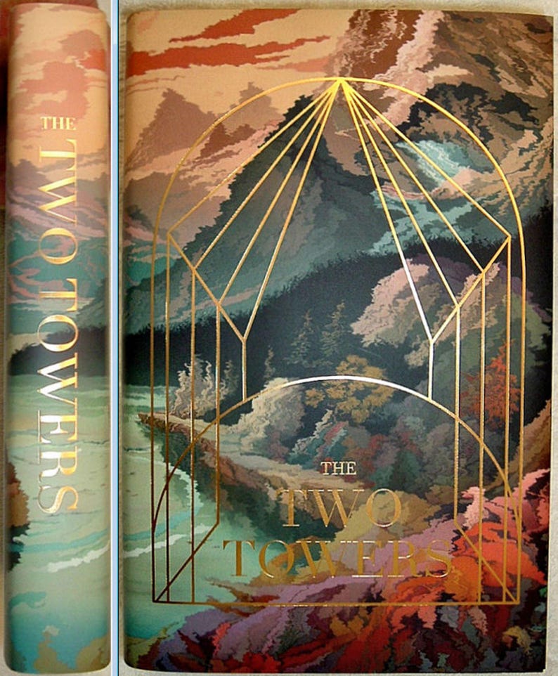 The LORD Of The RINGS Trilogy and The Hobbit 4 Volume Set by JRR Tolkien with New Custom Dust Jackets image 3