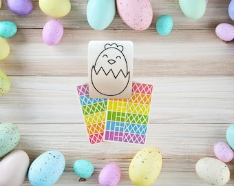 Hello Spring Chick Easter Basket Filler, Chicken Faux Stained Glass Kit, Chicken Window Clings, Chick Easter Basket Stuffers Suncatcher Kit