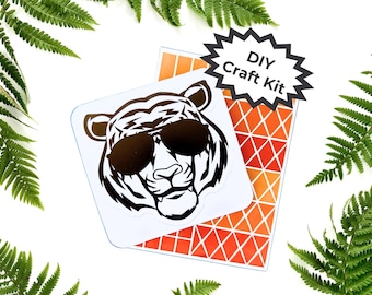 Bengal Tiger Suncatcher Kit – DIY Craft for Bengal Cat & Tiger Lovers – Jungle Party Activity - Gift for Bengals and Tigers Fans