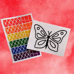 Butterfly Suncatcher Kit - Kids Arts and Crafts Kit - Stained Glass Butterfly - Mess Free - Gifts for Toddlers - Class Party Favors