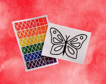 Butterfly Suncatcher Kit - Kids Arts and Crafts Kit - Stained Glass Butterfly - Mess Free - Gifts for Toddlers - Class Party Favors