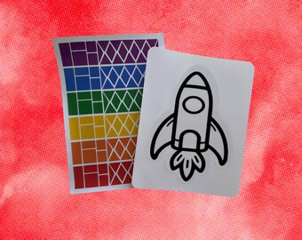 Raketenschiff Suncatcher Kit - DIY Art Project - Kid Handwerk - Weltraum Gastgeschenke - Buntglas Raketenschiff - Gastgeschenke