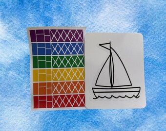 Sailboat Suncatcher Kit - DIY Art Project - Kid Craft - Crafts for Adults - Stained Glass Sailboat - Party Favors