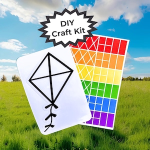 DIY Kite Window Art Kit – Fun Summer Craft for Kids - Summer Party Favors, Outdoor-Themed Gifts, and Beach Vibes, Arts and Crafts Gift