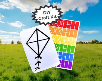 DIY Kite Window Art Kit – Fun Summer Craft for Kids - Summer Party Favors, Outdoor-Themed Gifts, and Beach Vibes, Arts and Crafts Gift