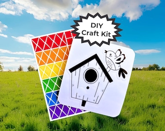 Birdhouse Arts and Crafts Kit - Bird Lover Craft - Spring & Summer Bird Decor - DIY Garden Party Activity - Birdhouse Gift for Bird Lovers